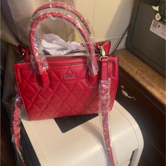 Nine West Red Quilted Satchel - Picture 2 of 2